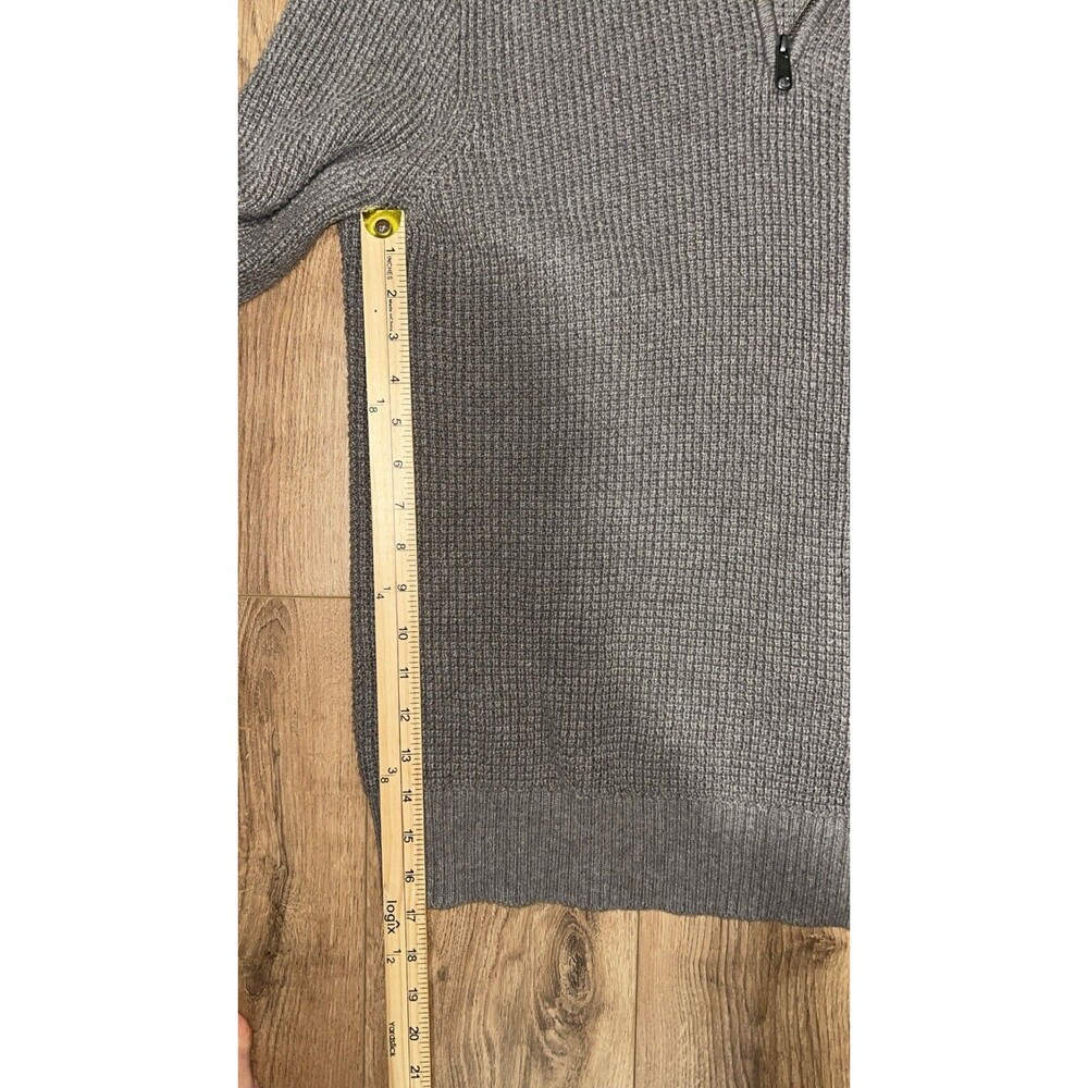 J Crew Cotton Quarter Zip Pullover Sweater Large Mens Taupe Knit - Picture 4 of 4